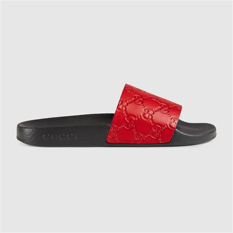 Gucci Wmns Signature Slide 'Hibiscus Red' 